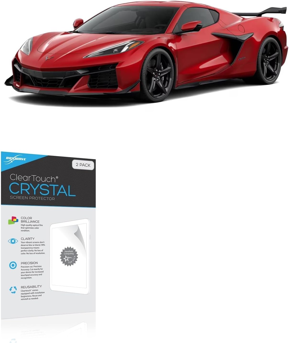 BoxWave Screen Protector Compatible with Chevrolet 2026 Corvette Instrument Display (14 in) - ClearTouch Crystal (2-Pack), HD Film Skin - Shields from Scratches