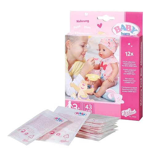 BABY born 779170 Sobres de Comida para Muñecas, Para Manos Pequeñas