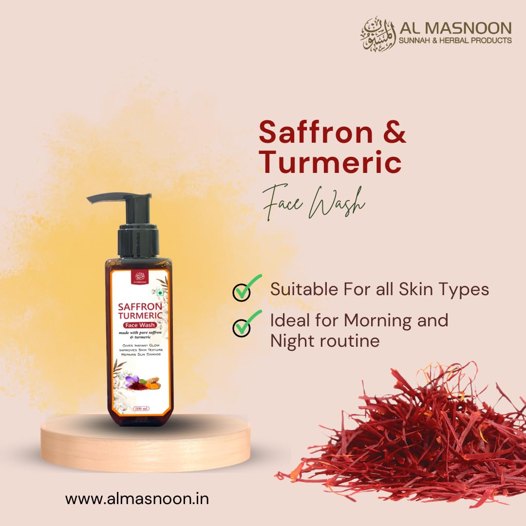 Glowing Radiance Saffron Turmeric Face Wash, Enriched with Pure Saffron & Turmeric, 100ml, SLS & Paraben-Free