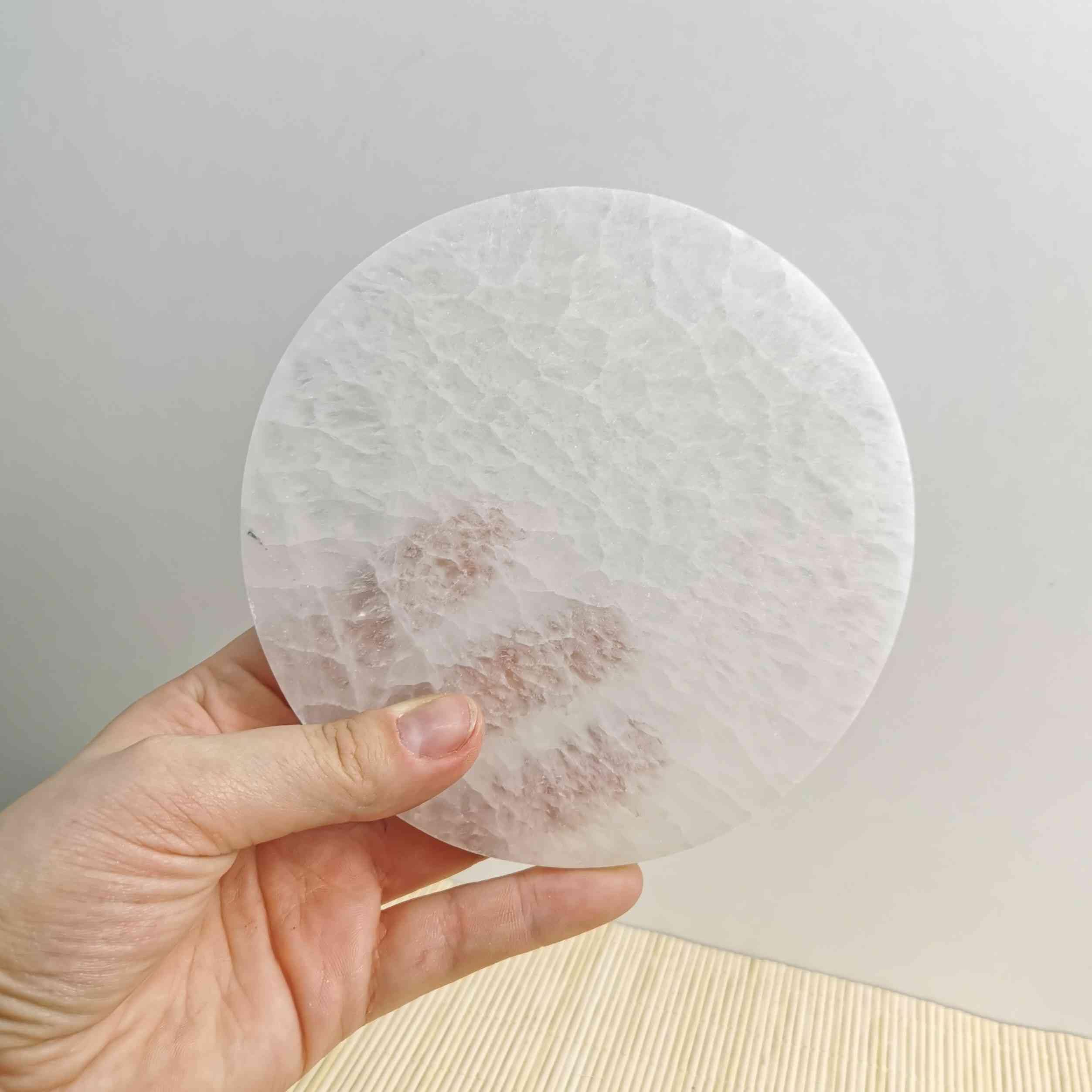 NKlaus Piastra di ricarica per selenite 14,5 x 1,5 cm per pietre preziose cristalli gioielli levigata a mano