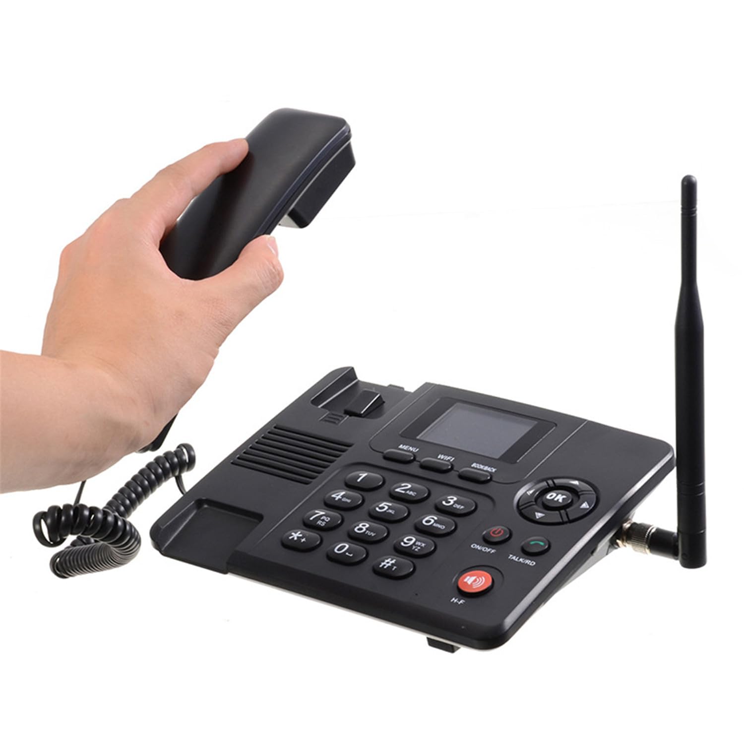 ETS-2277 Téléphone Fixe sans Fil 4G Emplacement pour Carte SIM Prend en Charge 2G 3G WiFi Radio FM SMS Enregistrement Mains la Maison et Le Bureau