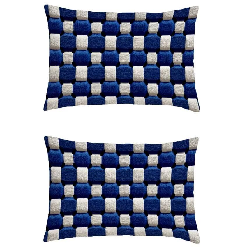 Housse de coussin 60x90cm en lin imperméable pour canapé de jardin chic