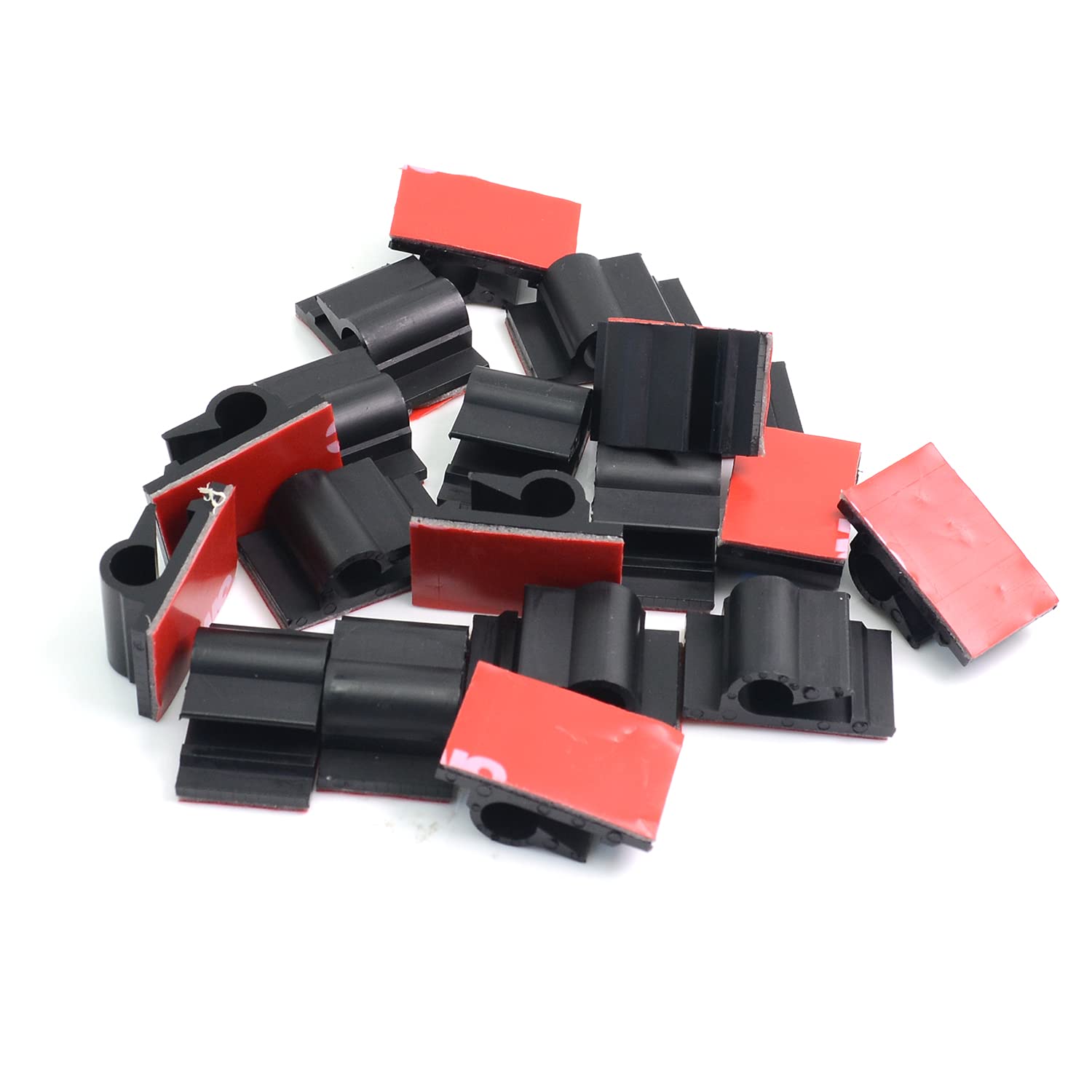 iNewcow 3M Adhesive Tape Car Cable Holder Wall Wire Clips to Clamp Lines (20PCS Black)
