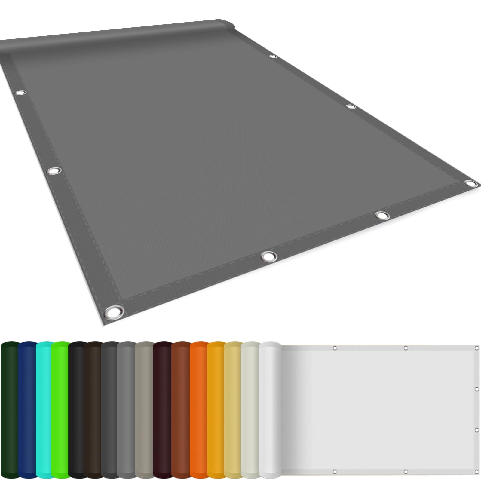 Zadaszenie Markizowe Przeciwsłoneczne 4.3 x 7 m 95% Ochrony Przed Uv, Wodoodporna, Zewnętrzny Daszek Przeciwsłoneczny Żagiel Przeciwsłoneczny Wodoodporny Taras, Jasny szary