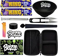 Kit 10 itens Tabacaria Case Slick Isqueiro Cuia Piteira de Vidro Moco Sedas