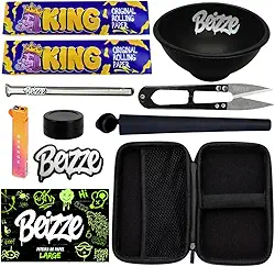 Kit 10 itens Tabacaria Case Slick Isqueiro Cuia Piteira de Vidro Moco Sedas