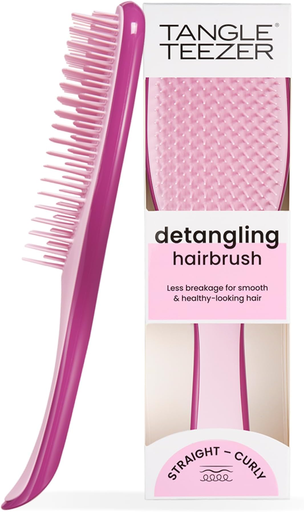 Tangle Teezer | The Wet Detangler Hairbrush for Wet & Dry Hair | For All Hair Types | Eliminates Knots & Reduces Breakage | Raspberry Rouge