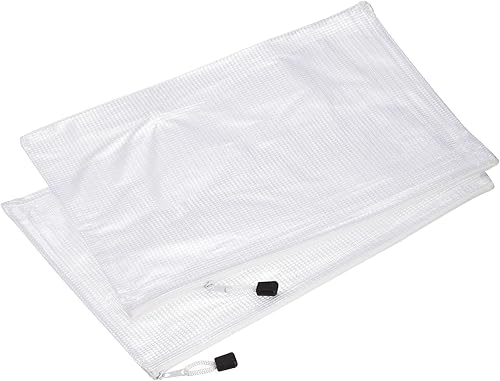 YOKIVE Paquete de 3 bolsas de malla con cremallera, carpetas impermeables A4, bolsillos de malla para archivos, bolsa de viaje, ideal para oficina y
