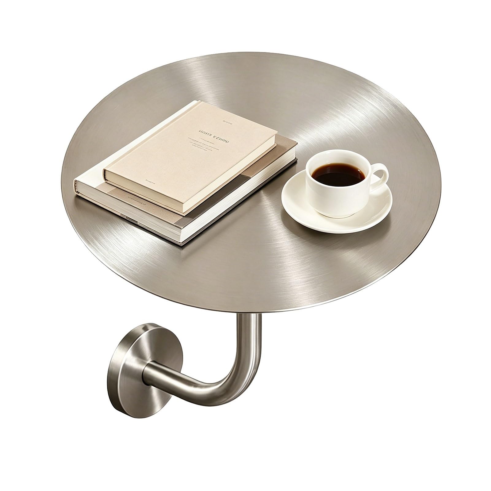 Mesa de bar de pared de acero inoxidable en forma de L, mesa de centro que ahorra espacio para cafetería, restaurante, patio al aire libre y comedor comercial (40 x 40 x 45 cm)