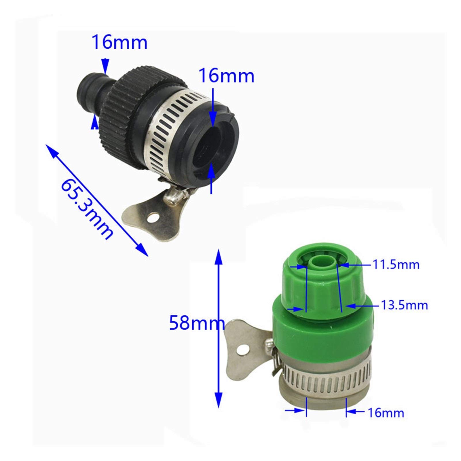 Conector de Manguera de 16 mm Conector de Grifo Redondo para 1/2 Manguera Grez del Grifo Conector rápido de Manguera de 16 mm 20 PCS