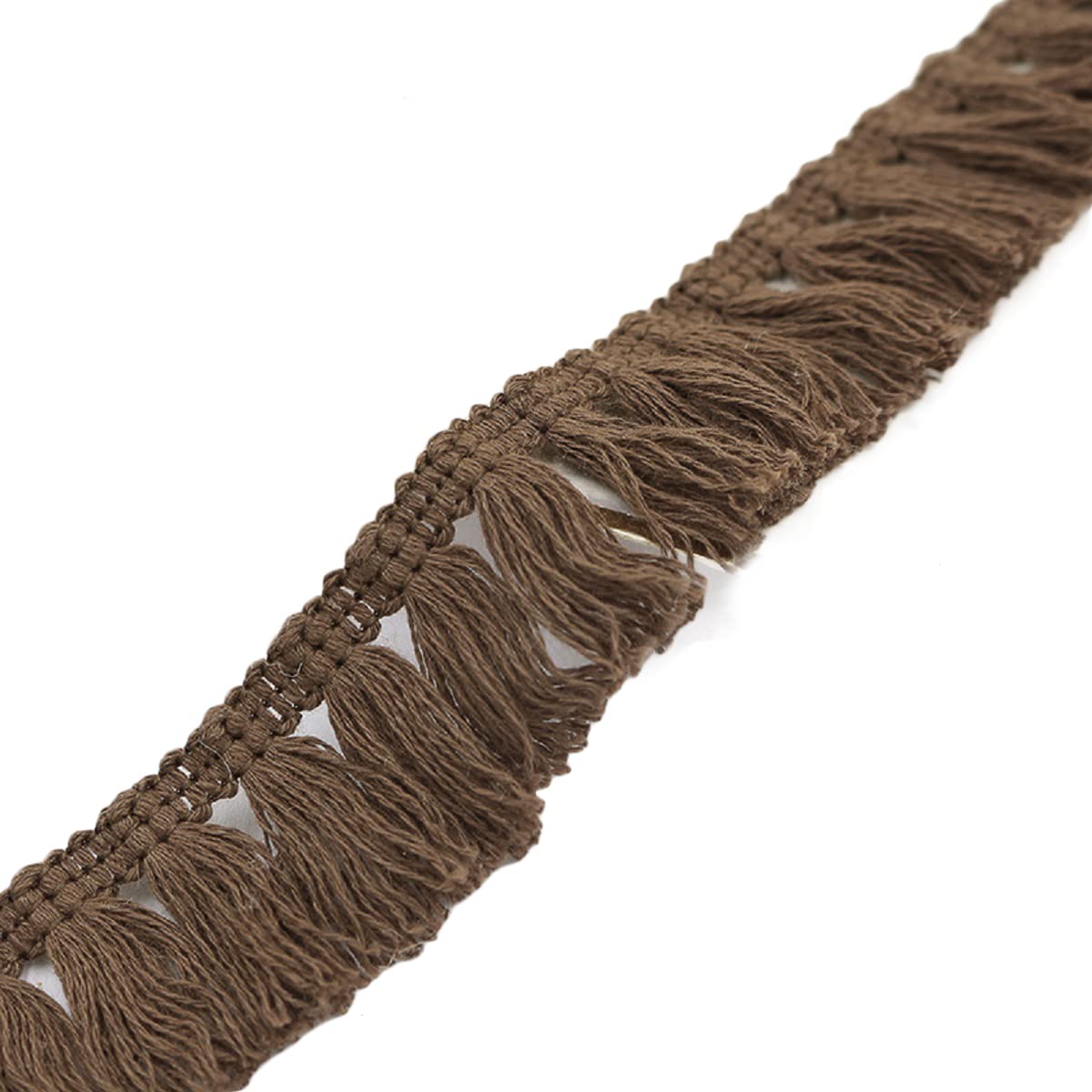 Yalulu 10 Yards x 1.57in Cotton Tassel Fringe Trim Lace Trim Ribbons Fibre Fringe for Clothes Curtain Sewing Crafts (Coffee)