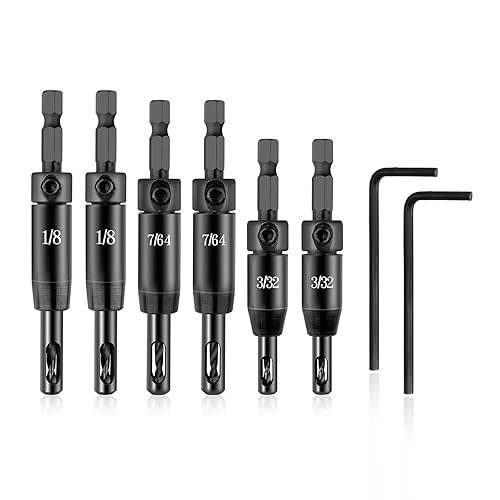 Juego de 6 brocas autocentrantes CC2430 de 332 pulgadas, 764 pulgadas, 18 pulgadas - Broca VIX para Bosch Clic-Change 14 pulgadas taladro hexagonal