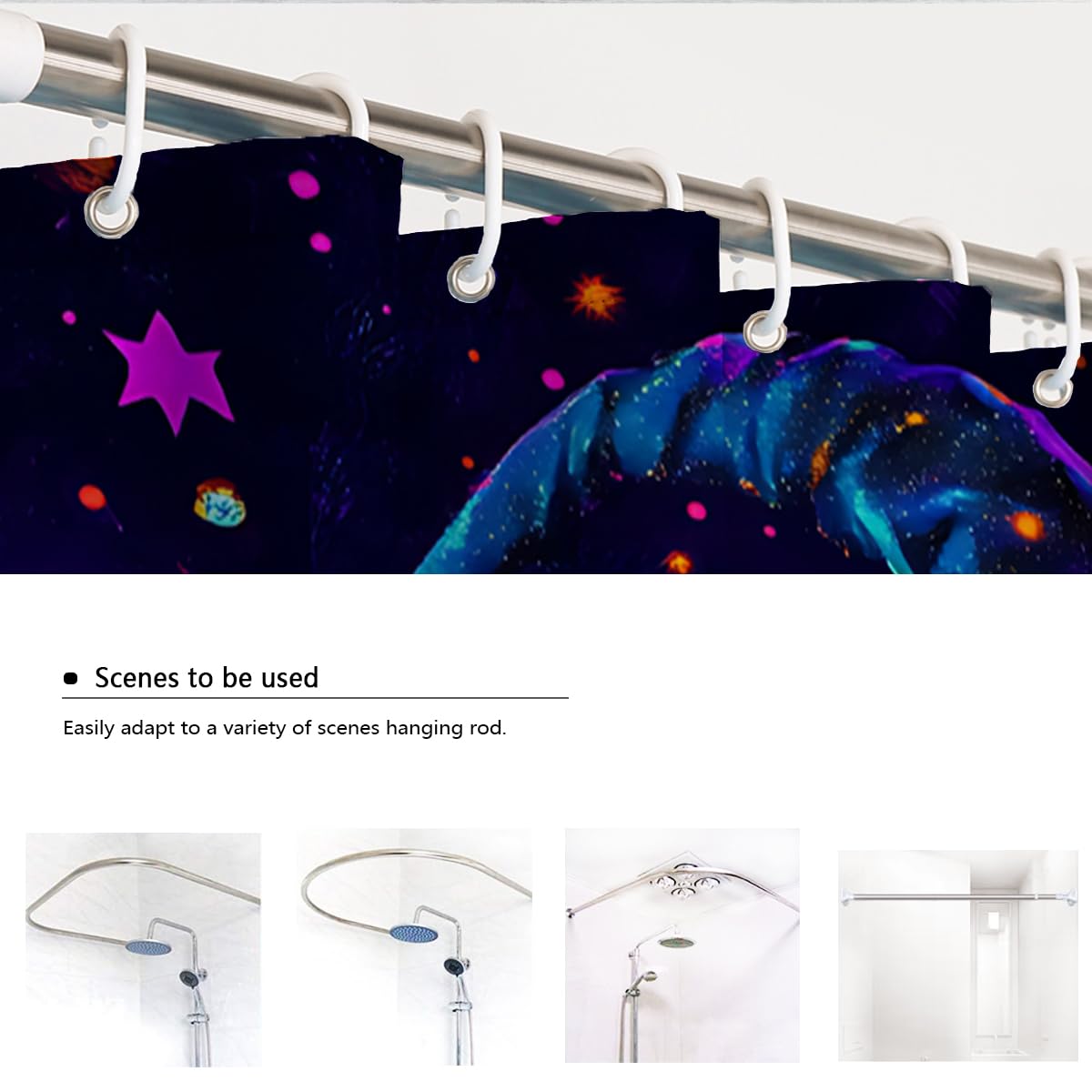 Witch Duschvorhang Black Girl Purple Pumpkin Badezimmer Deko 180x180cm
