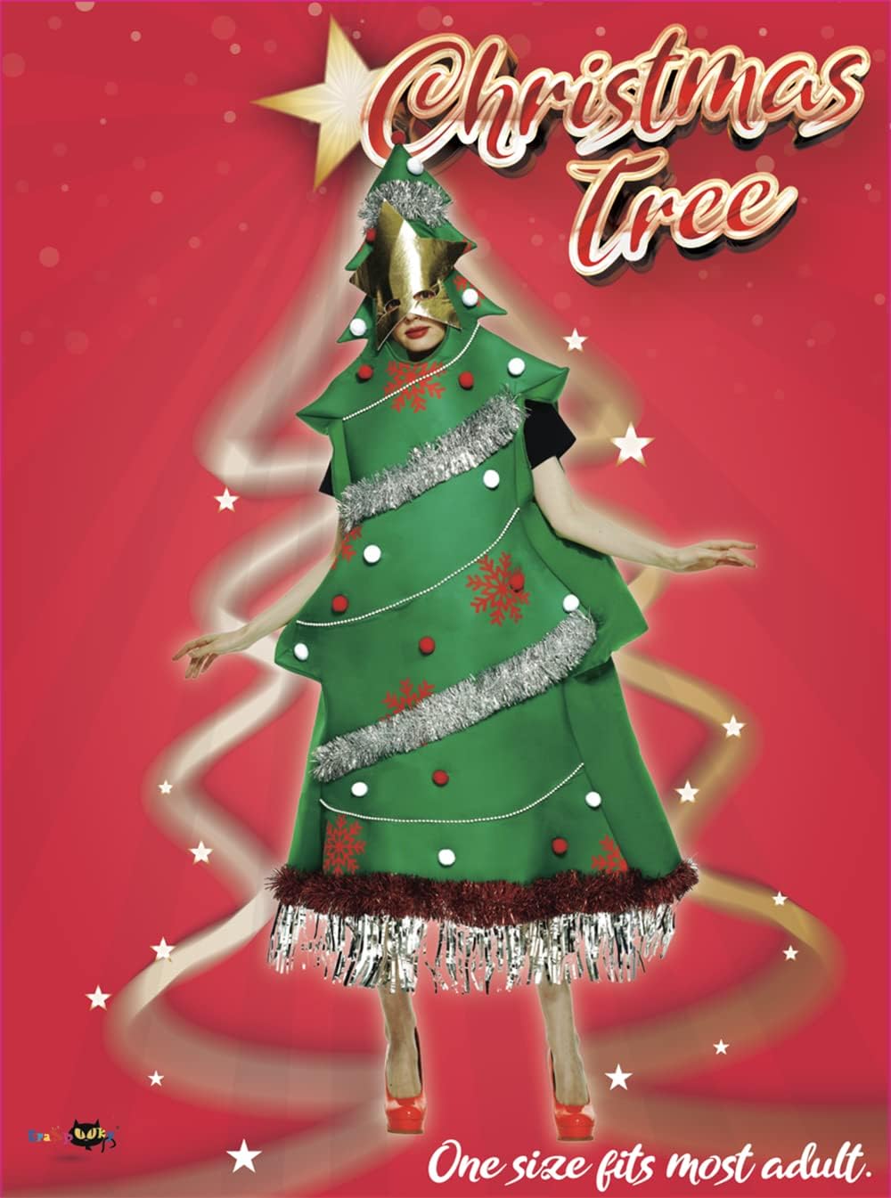 EraSpooky Adult Christmas Tree Costume Funny Xmas Party Women Dress