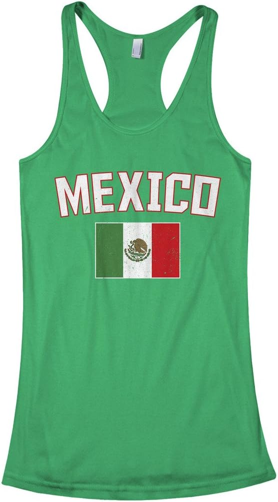 Threadrock Women's Mexico Flag Racerback Tank Top