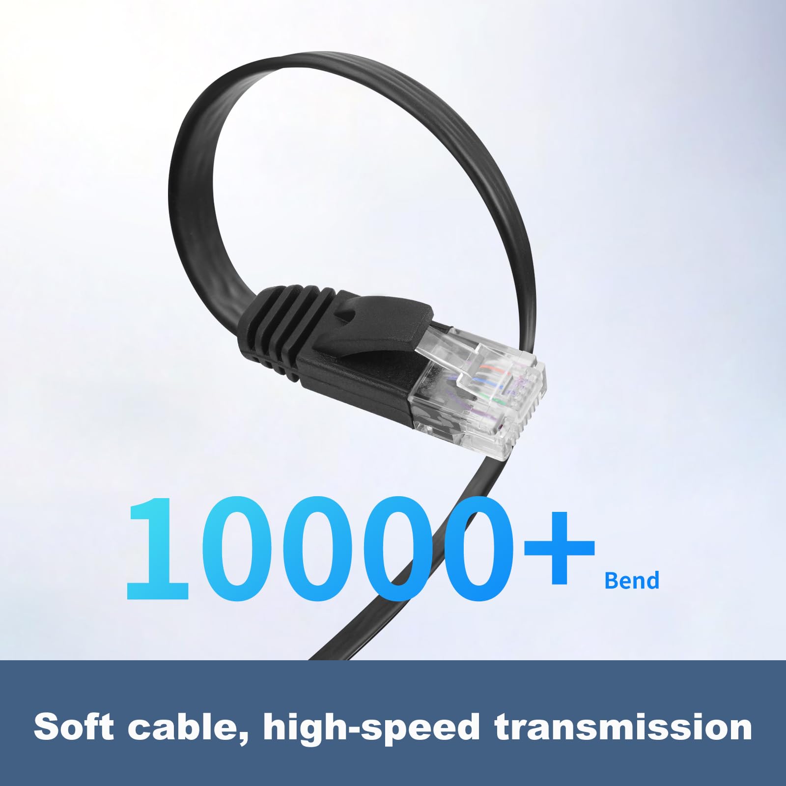 Cat6 einziehbares flaches Ethernet-Kabel, 91 cm, verwicklungsfreies und platzsparendes Cat-6-LAN-Kabel für Router, Laptop, Modem, 2 Stück