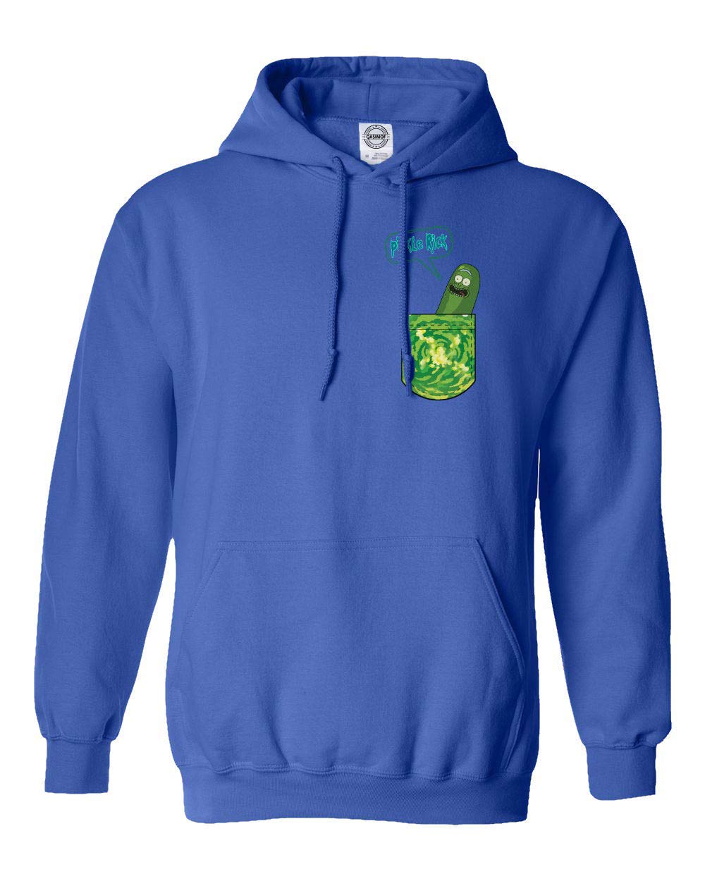 New Graphic Tee Shirt & Morty Pickle Rick in a Pocket Funny Boys Girls Youth Hooded Sweatshirt (Royal, Youth X-Large)