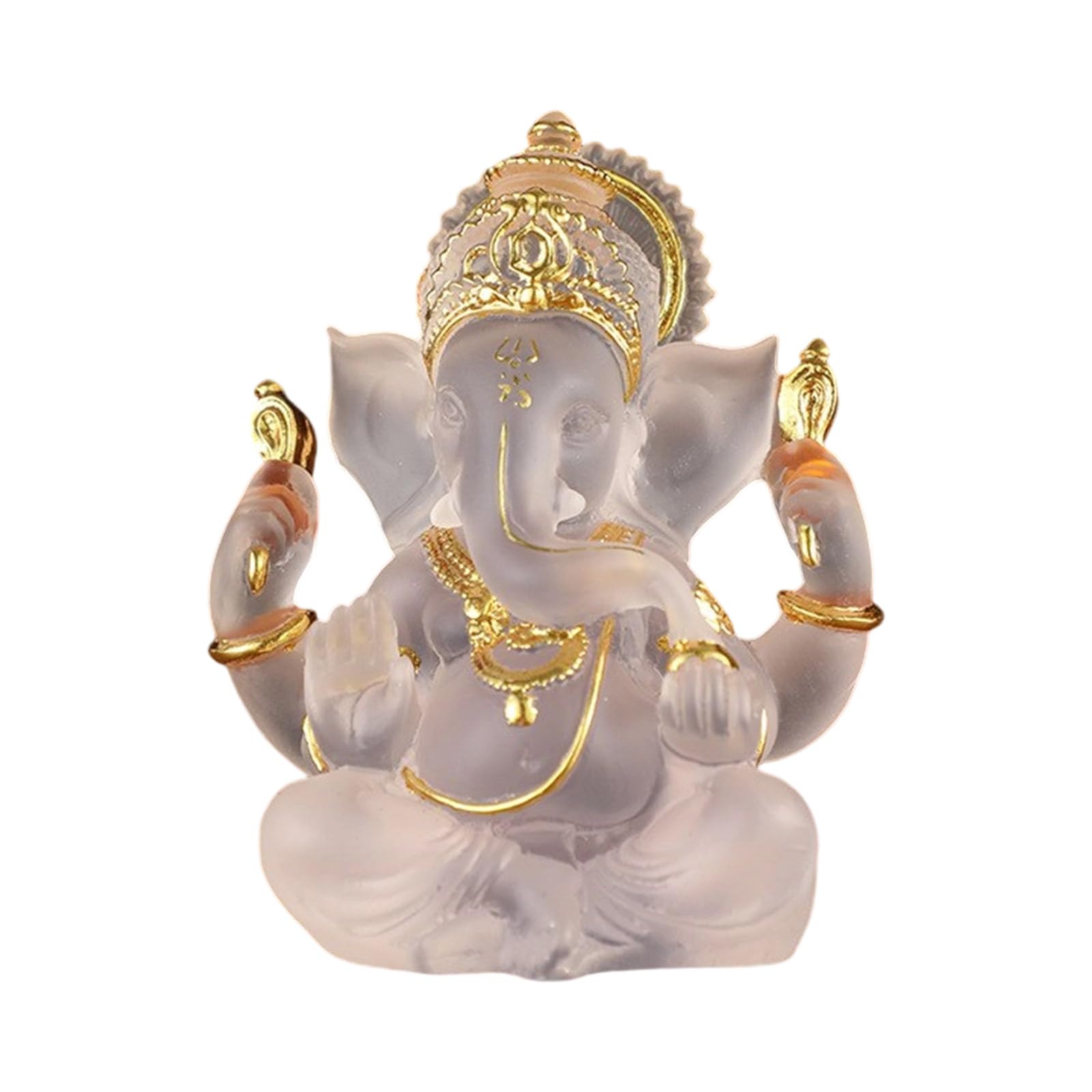 Xagmodshn White Resin Idol Spiritual Symbol Figurine Home Office Decoration Artistic Cultural Display Item Elephant God Model Miniature Elephant God Model