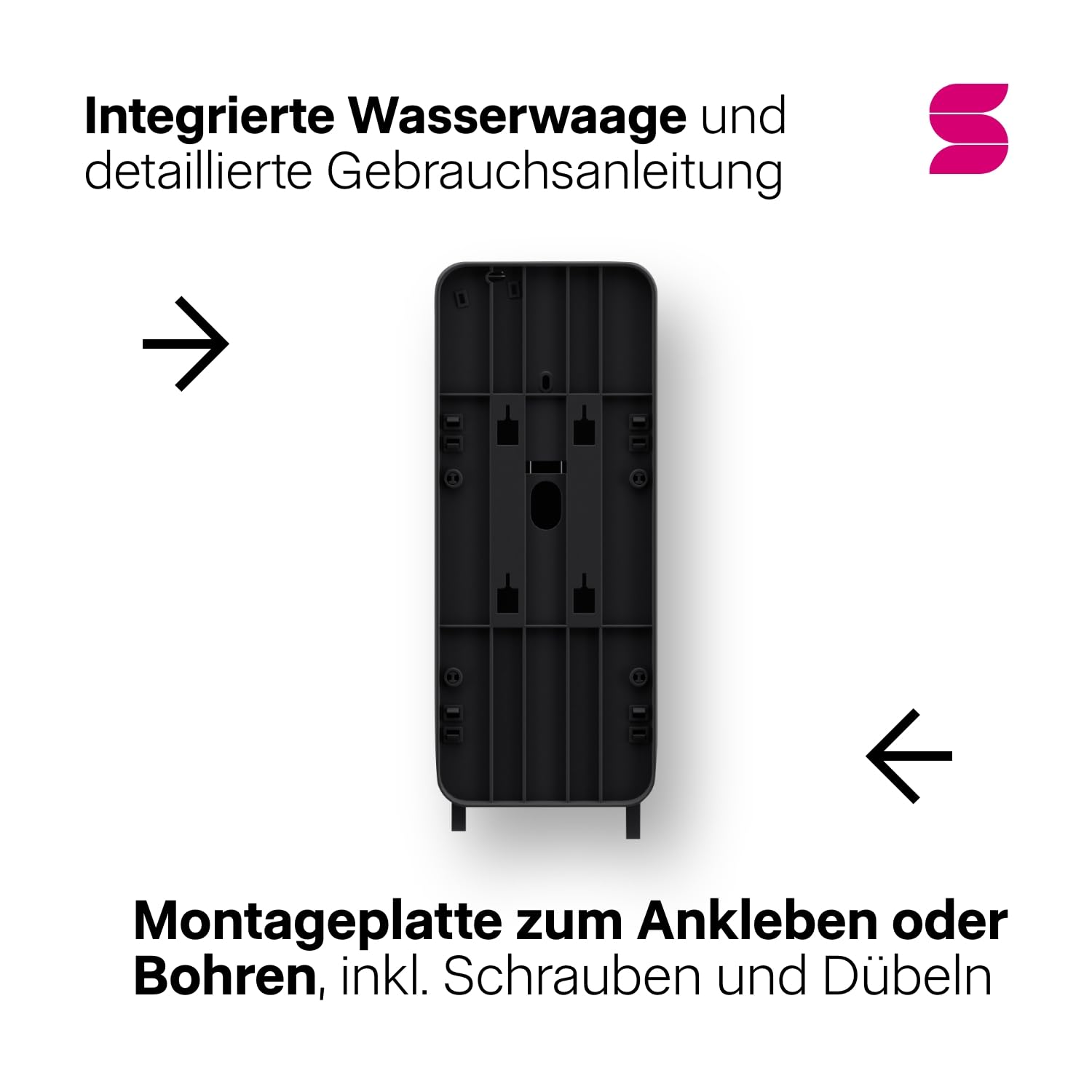 HYGINITY Toilettenpapier Spender – Doppelrollenspender - Made in Germany – Toilettenpapierspender mit Füllstandsanzeige - für Gewerbe & Industrie - schwarz - für JT3 Toilettenpapier