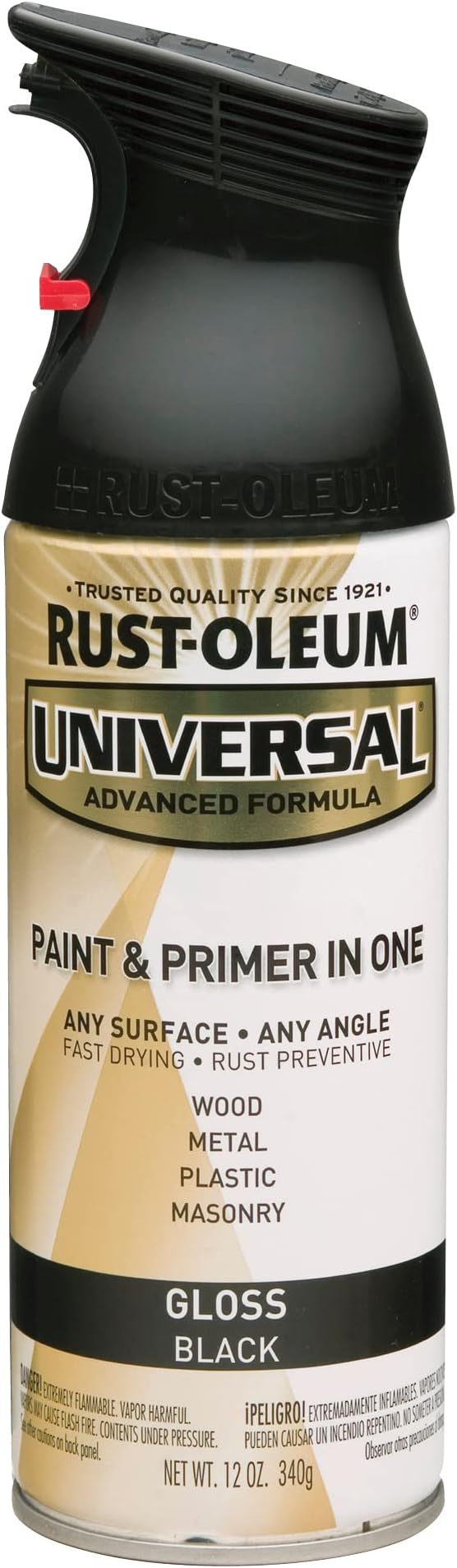 Rust-Oleum 245196 Universal All Surface Spray Paint, 12 oz, Gloss Black