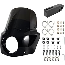 Kit de parabrisas de carenado de motocicleta para accesorios Dyna Street Bob Super Glide FXD FXDC Low Rider 2006-2017, horquillas de 48-58 mm, parabrisas de motocicleta ahumada de 11" con extensi&oacute;n