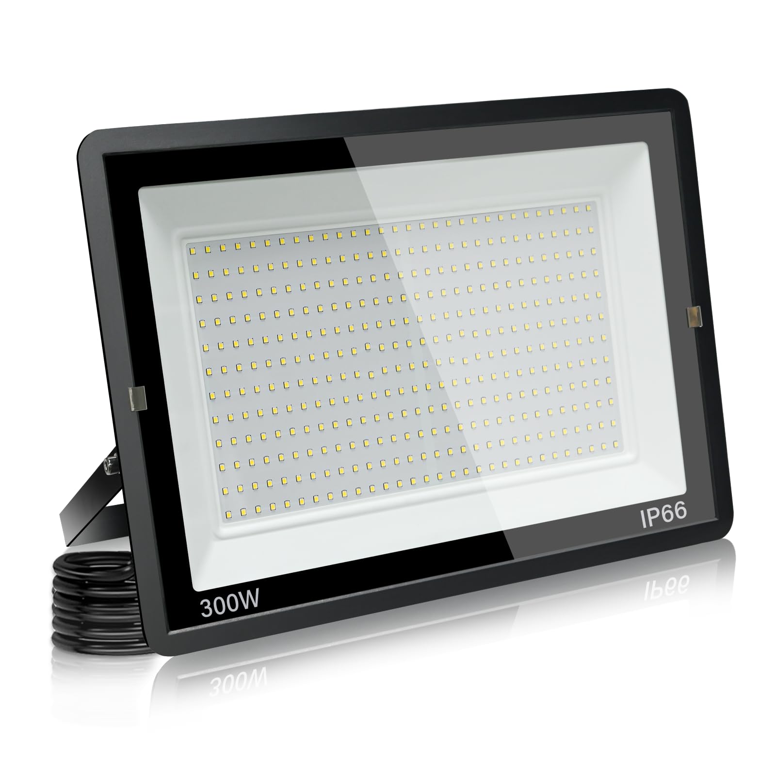 LED Floodlight Security Light,300W Outdoor Spotlight 30000LM Outdoor Flood Lights,IP66 Waterproof 3500k LED Spotlight for Garden,Garage,Square,Car Park,Construction Site ect(Warm white-1pcs,300W)