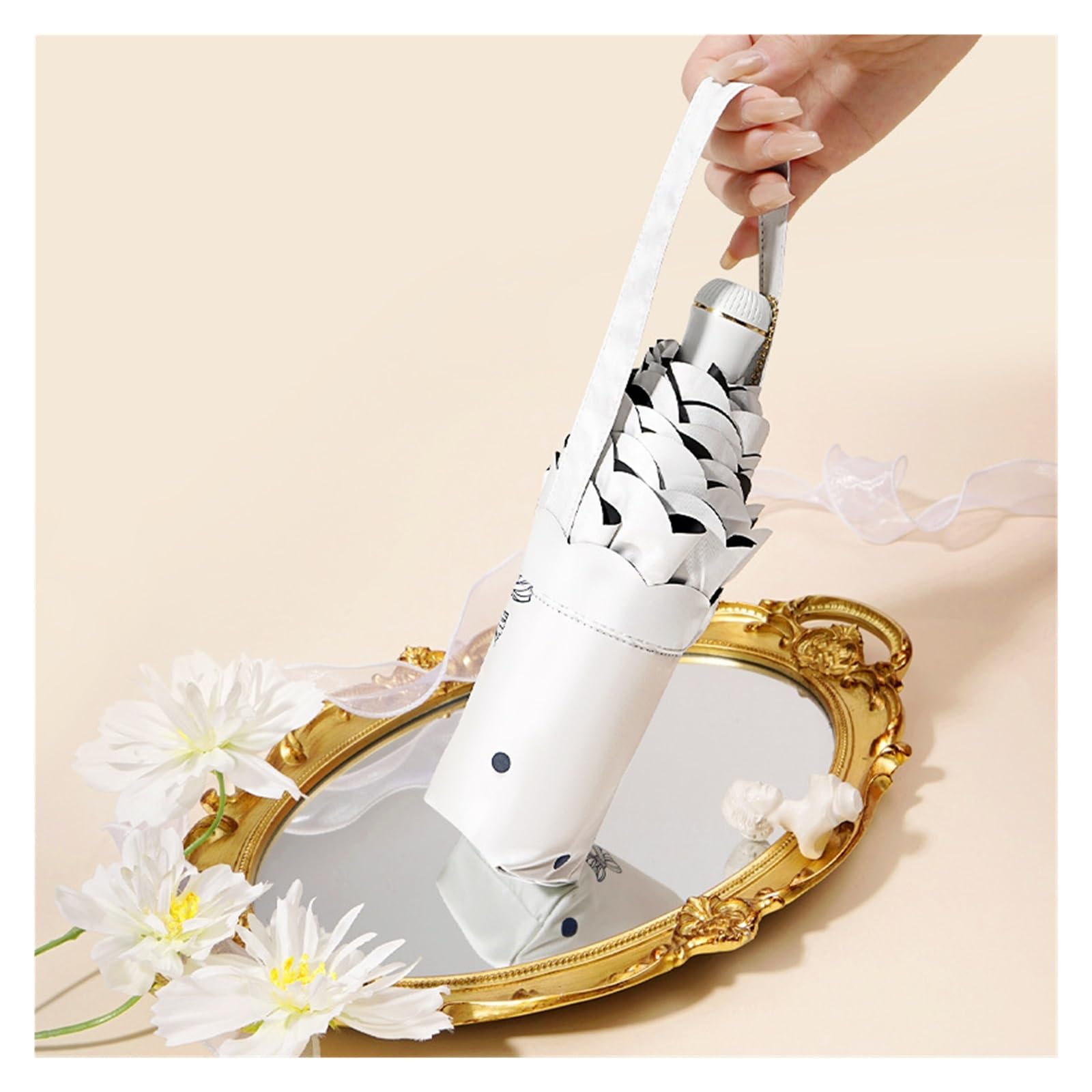 RENEESME Umbrellas for Rain Umbrella Plus 8 Rib Lace Umbrella Rain Or Shine Umbrella Light Sun Umbrella Strong Umbrella for Wind and Rain(Color:D)