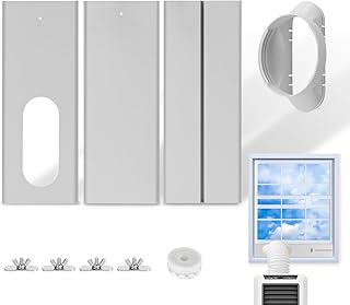 BEWAVE Portable Air Conditioner Window Vent Kit, Adjustable Window Seal Kit with 5.9" Hose Adapter for AC Unit Universal for Sliding Horizontal or Vertical Window