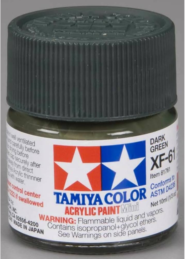 Amazon.com: TAMIYA 81761 Acrylic Mini XF61 Dark Green 1/3 oz