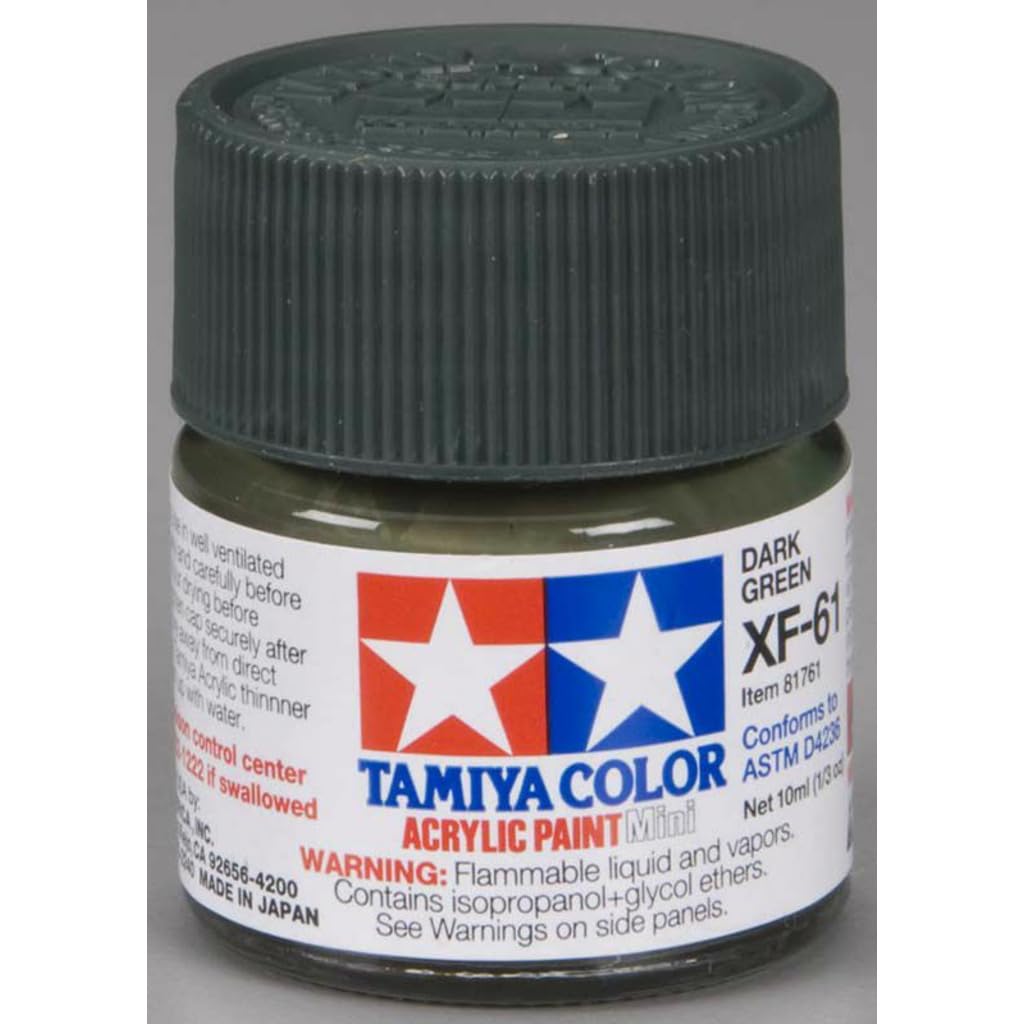 Amazon.com: TAMIYA 81761 Acrylic Mini XF61 Dark Green 1/3 oz
