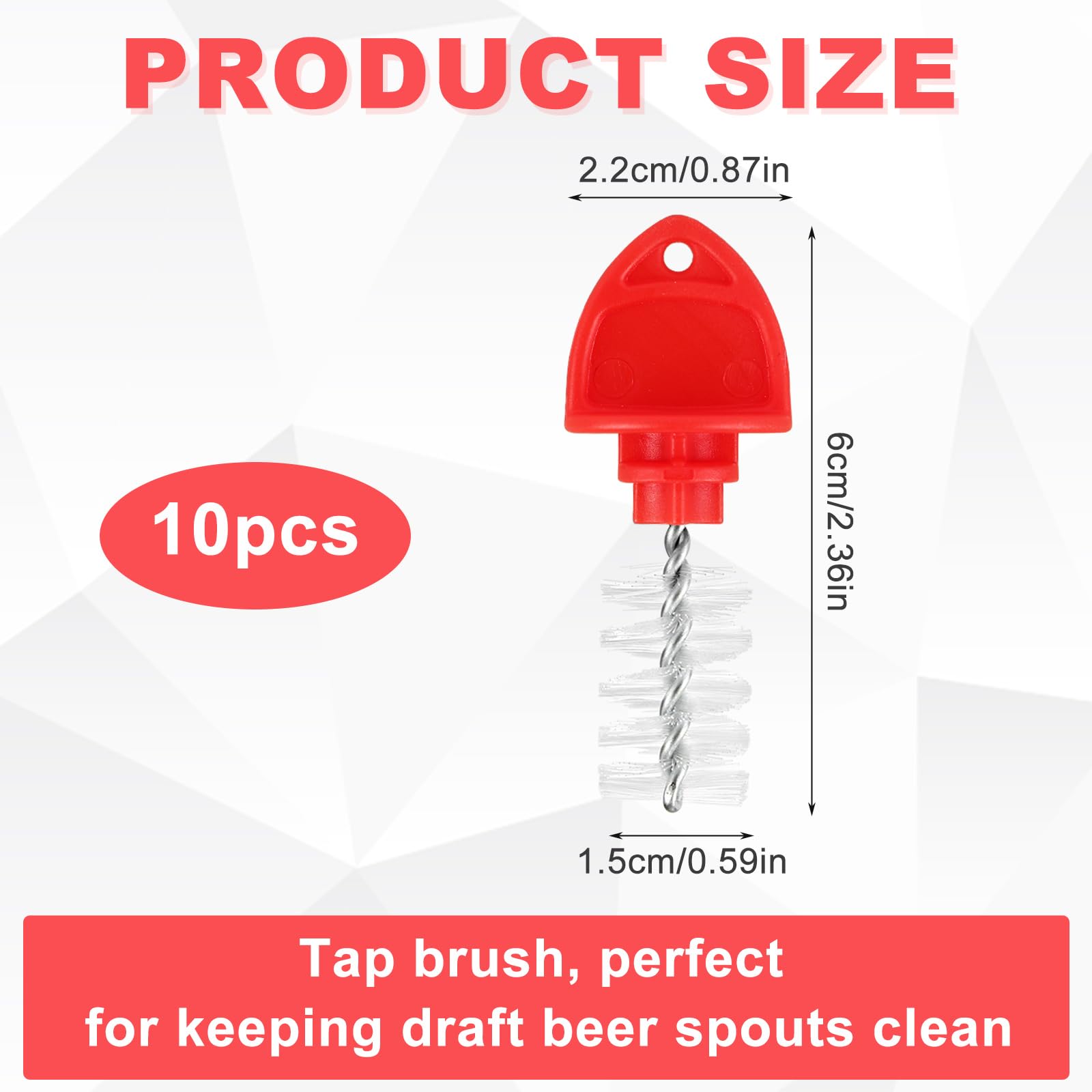 Lot de 10 Brosses pour Robinet de Bière, Bouchons de Nettoyage en Plastique pour Robinet de Bière Pression Brosses pour Robinet de Bière pour Bar de Restaurant à Domicile (Rouge)