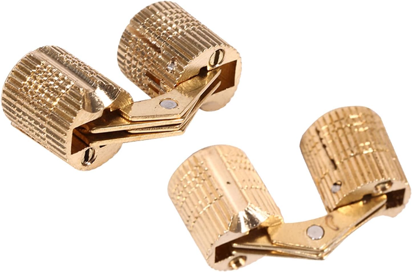 4pcs Brass Barrels Hidden Hinges Gold Furniture Hidden Hinges 180 Degree Hidden Box Hinges for Jewelry Craft (14mm)