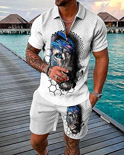 Ensemble polo homme manches courtes anti-transpiration short de survêtement d'été XL - 5