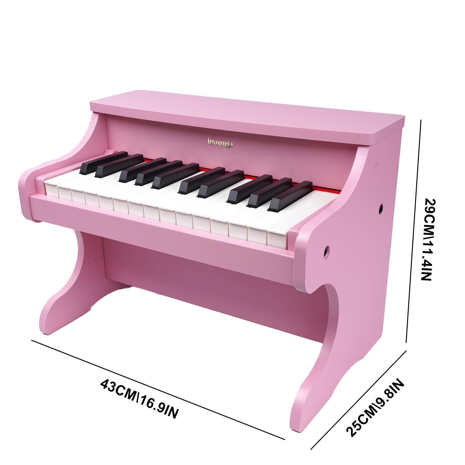 JUYOUNGA Kinder Klavier Tastatur Spielzeug - 25 Tasten Digitalpiano für Kinder, Mini Musik Lerninstrument Spielzeug, Holz Klavier für Kleinkinder Mädchen Jungen