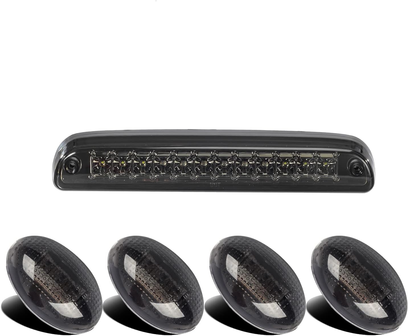 Partsam Replacement for F250 F350 F450 F550 Super Duty Dually Fender Marker Lights + High Mount Stop Third Brake Light