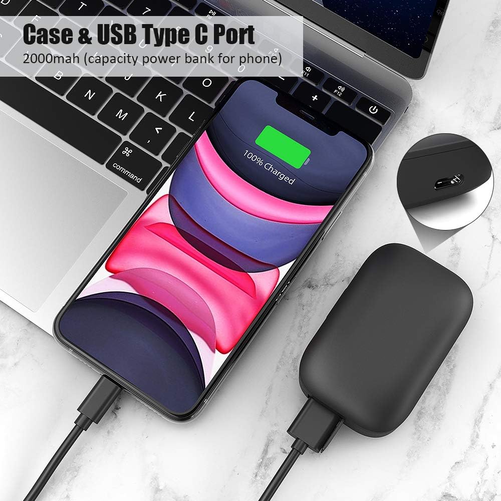 RUMIXI H01 charging case with USB Type-C port and a smartphone being charged