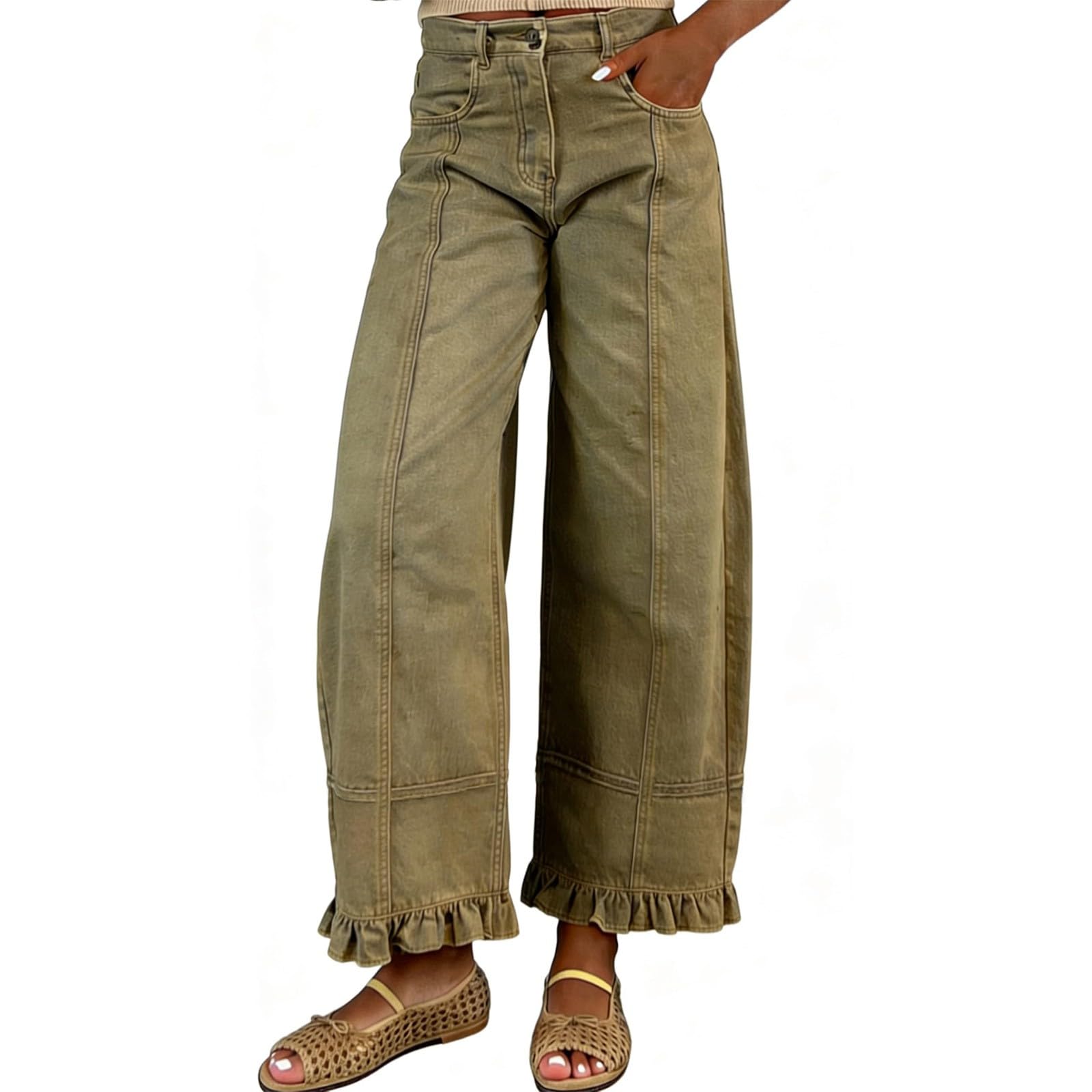 Jeans Donna Vita Alta Palazzo Jeans Elasticizzati Leggeri Larghi Pantaloni Denim Vita Alta Curvy Gamba Larga Comodi Pantaloni Baggy Casual Palazzo Y2k Pantalone Moda Taglie Forti Basic