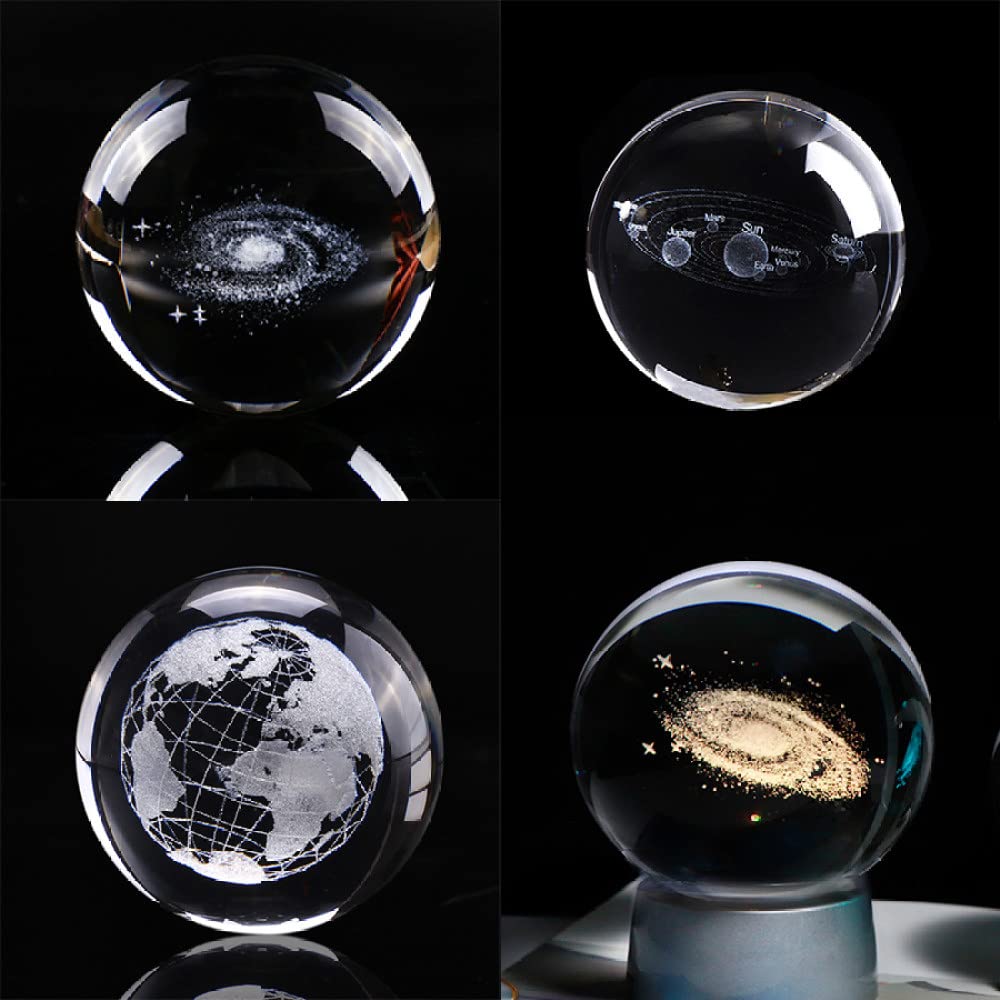 6CM 8cm 3D Gegraveerde Klavertje Vier Kristallen Bol Miniatuur Glazen Bol Crystal Craft Home Decor Lucky Ball Ornament Gift, 6 cm gouden bodem