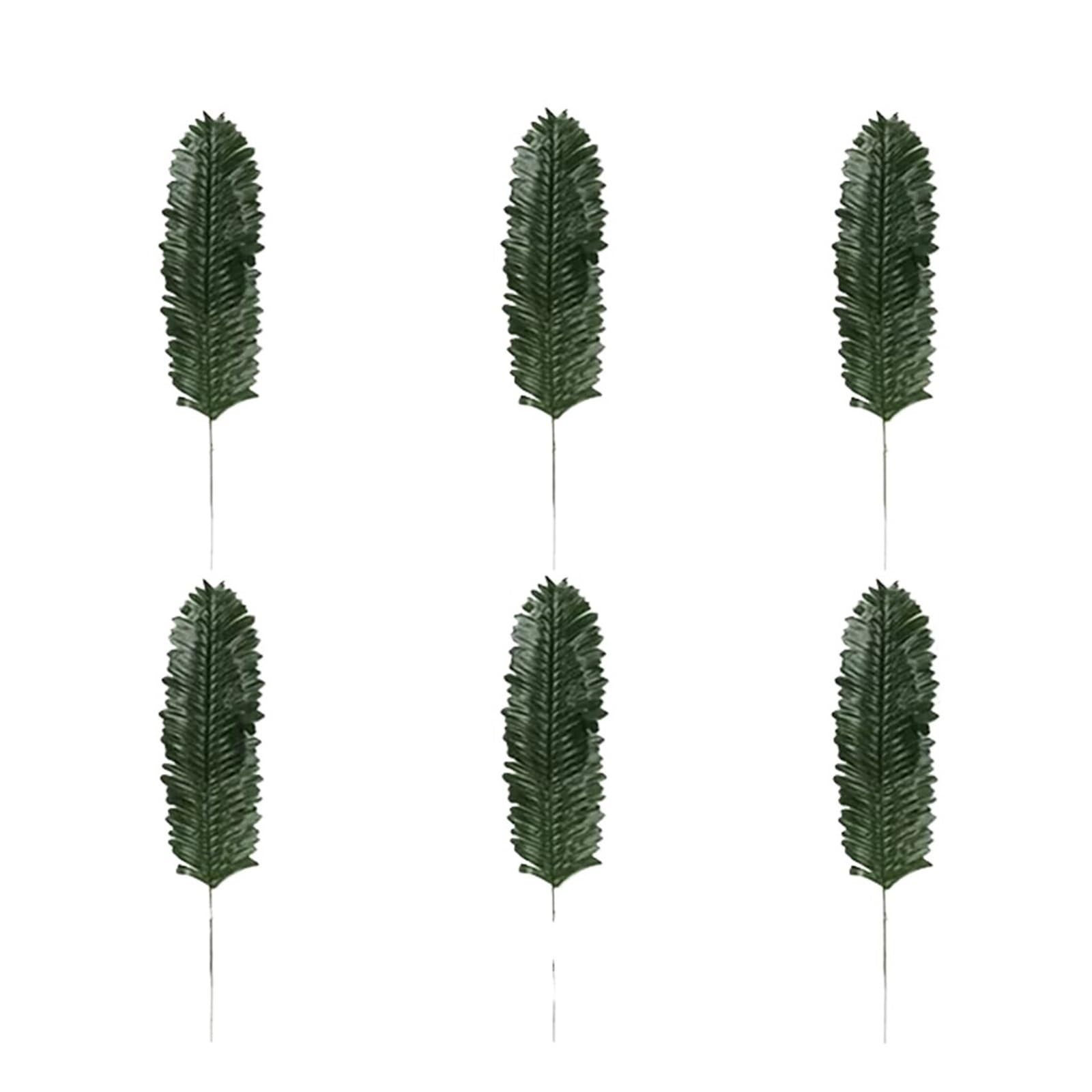 Artificial Foliage Stems 12pcs Tropical Artificial Palm Leaves Party Decoration Green Fake Leaf Jungle Safari Wedding Birthday(Color 15)