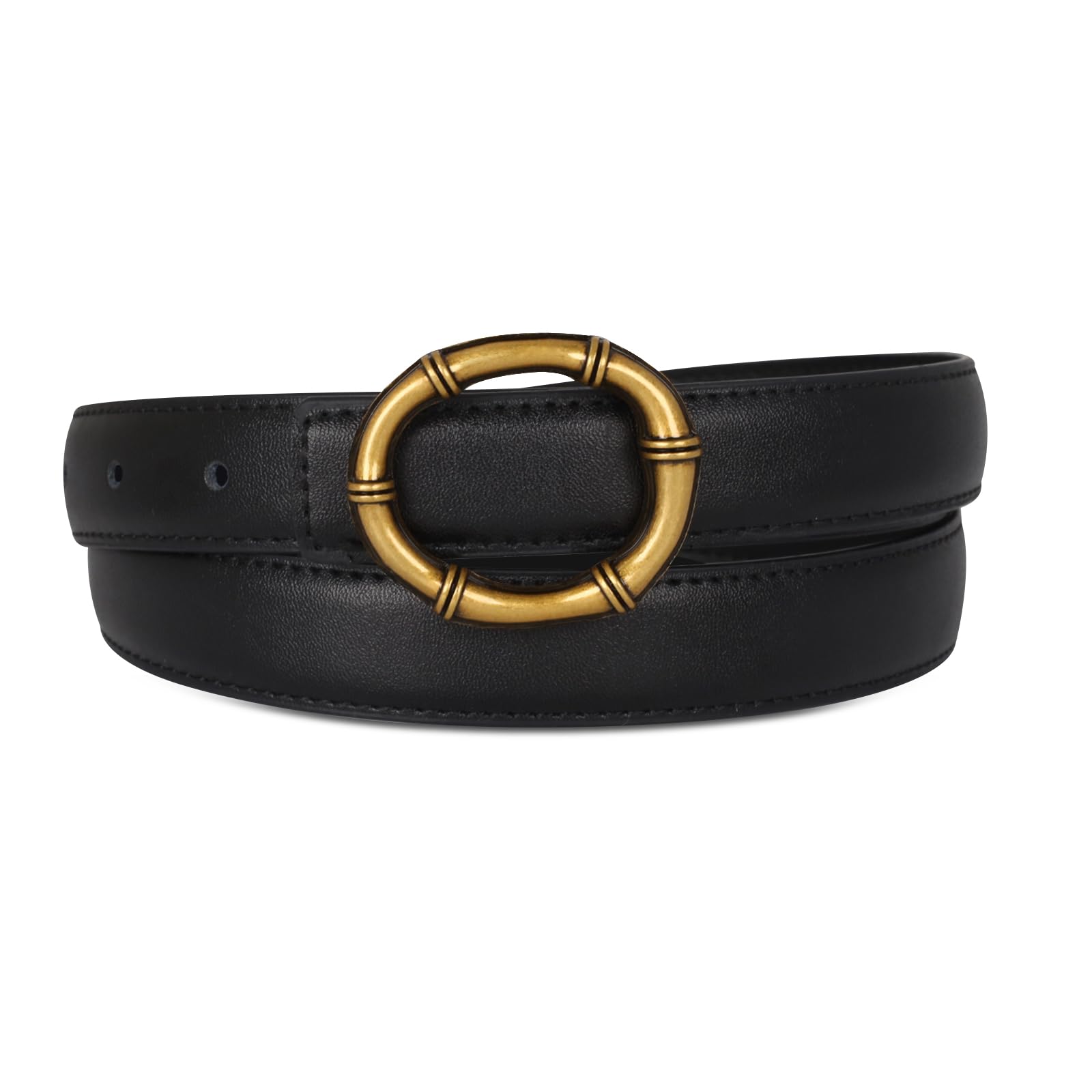 Women's Leather Belt with Buckle - Ideal for Dresses, Jeans, and Coats