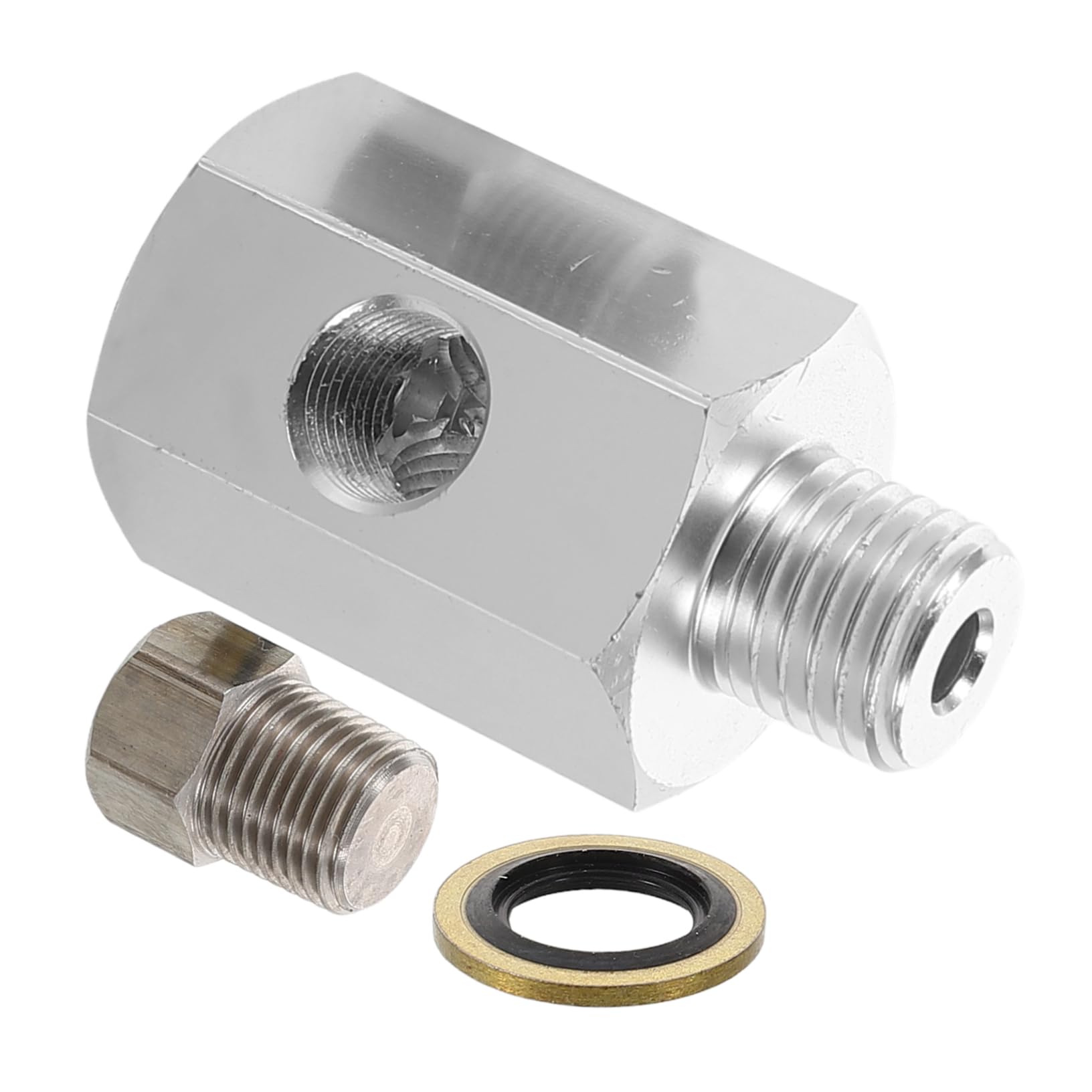 Gatuida Pressure Connector Aluminum Alloy Tee Adapter for Quick Connect Fitting for Hydraulic System Maintenance and Repair Vehicle-specific Fit