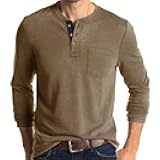 Mens Casual Short Sleeve Henley Shirts Fashion Button T Shirts with Pocket