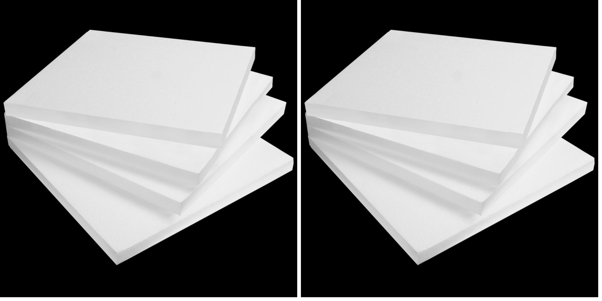 Aselected 4 Stück Schaumstoffblöcke, 30x30x2cm Styroporblöcke für Projekte, Polystyrol-Bastelblöcke zum Modellieren, Basteln, DIY-Kunsthandwerk, Blumenarrangements (weiß) (Packung mit 2)