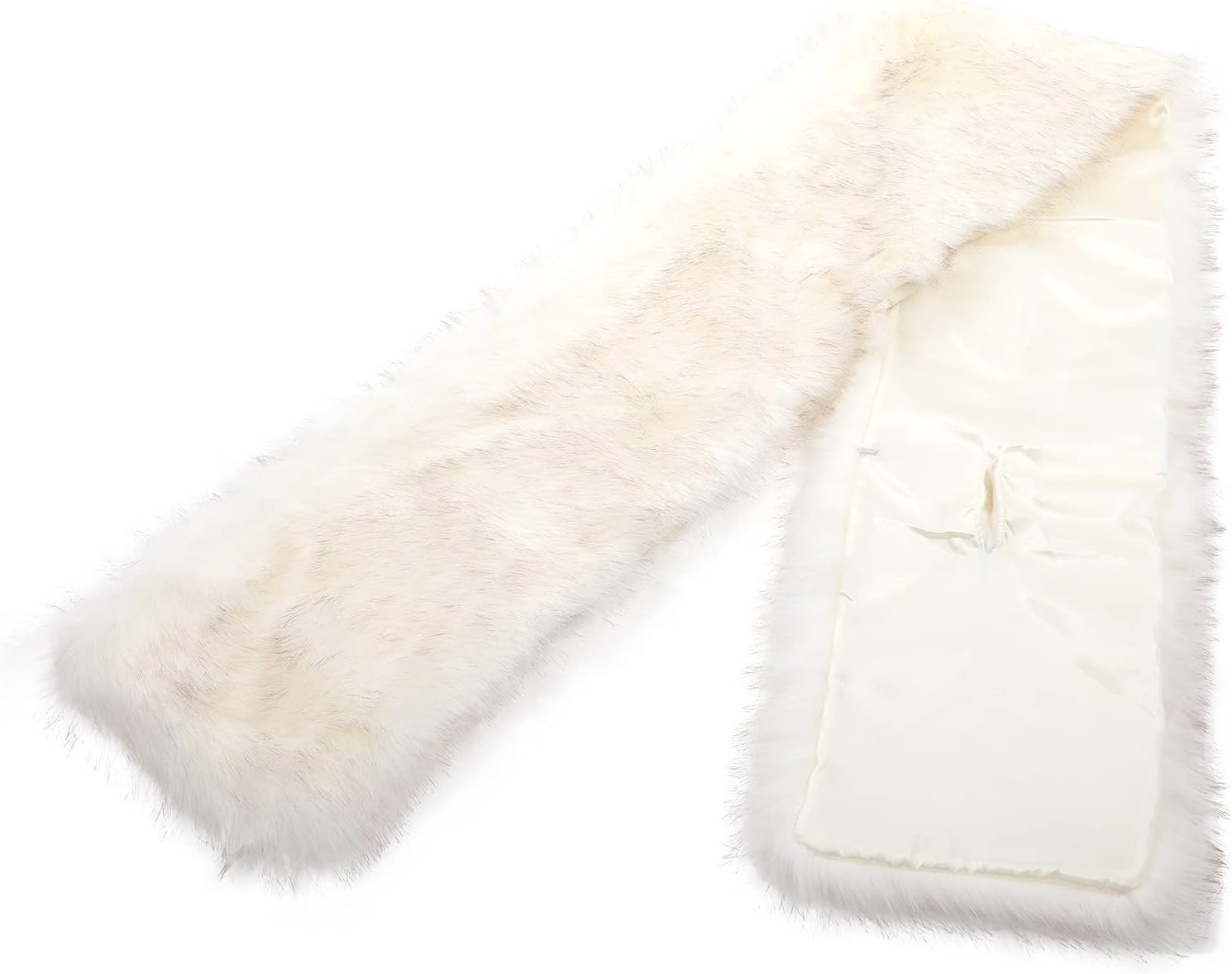 KAMA BRIDAL Women Long Faux Fur Shawl Bridal Stole Cover Up Winter Soft Bolero Scarf