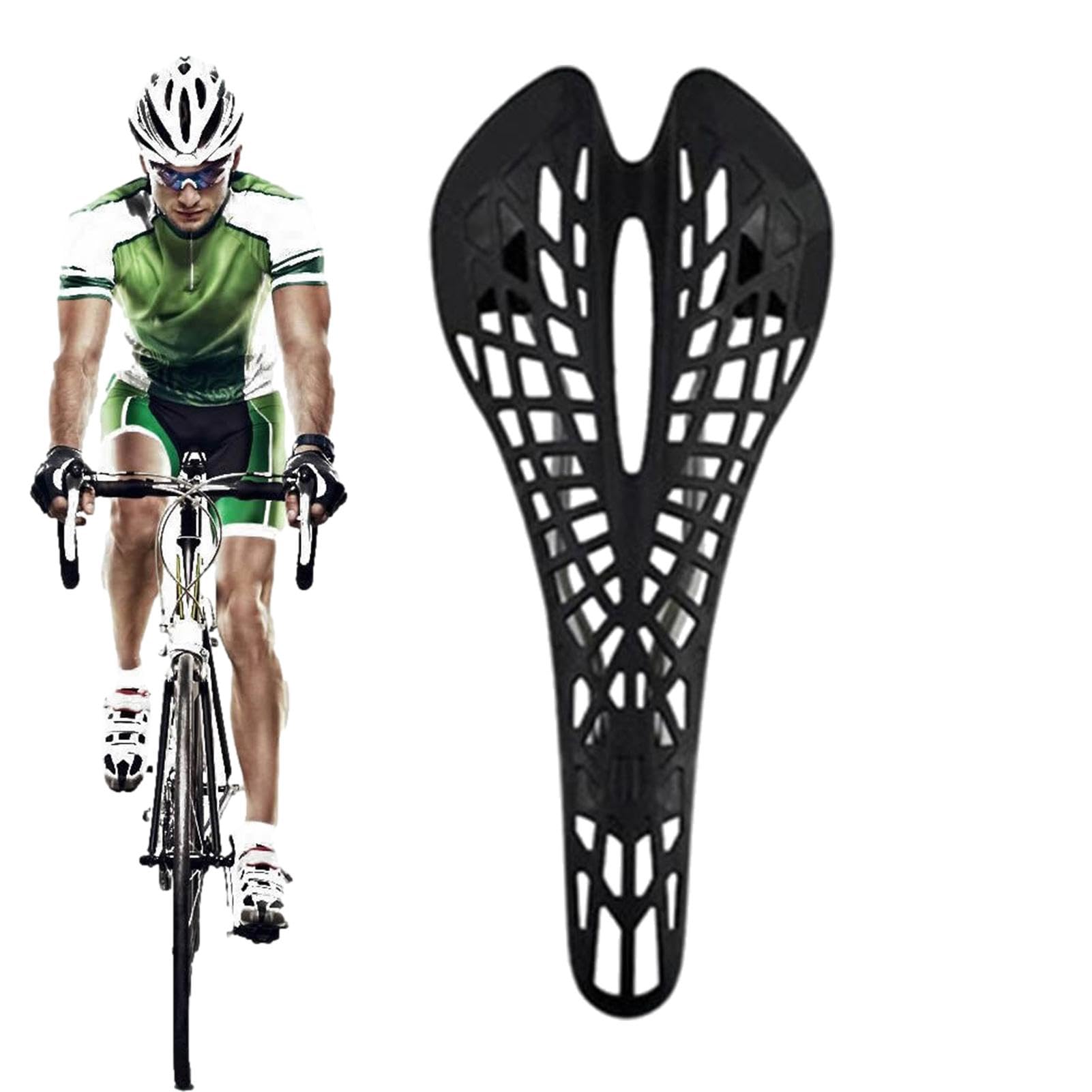 Sella per bicicletta – Cuscino per bicicletta con luce a forma di ragno traforato, per bicicletta, ammortizzante, per cyclette, bici da corsa, mountain bike