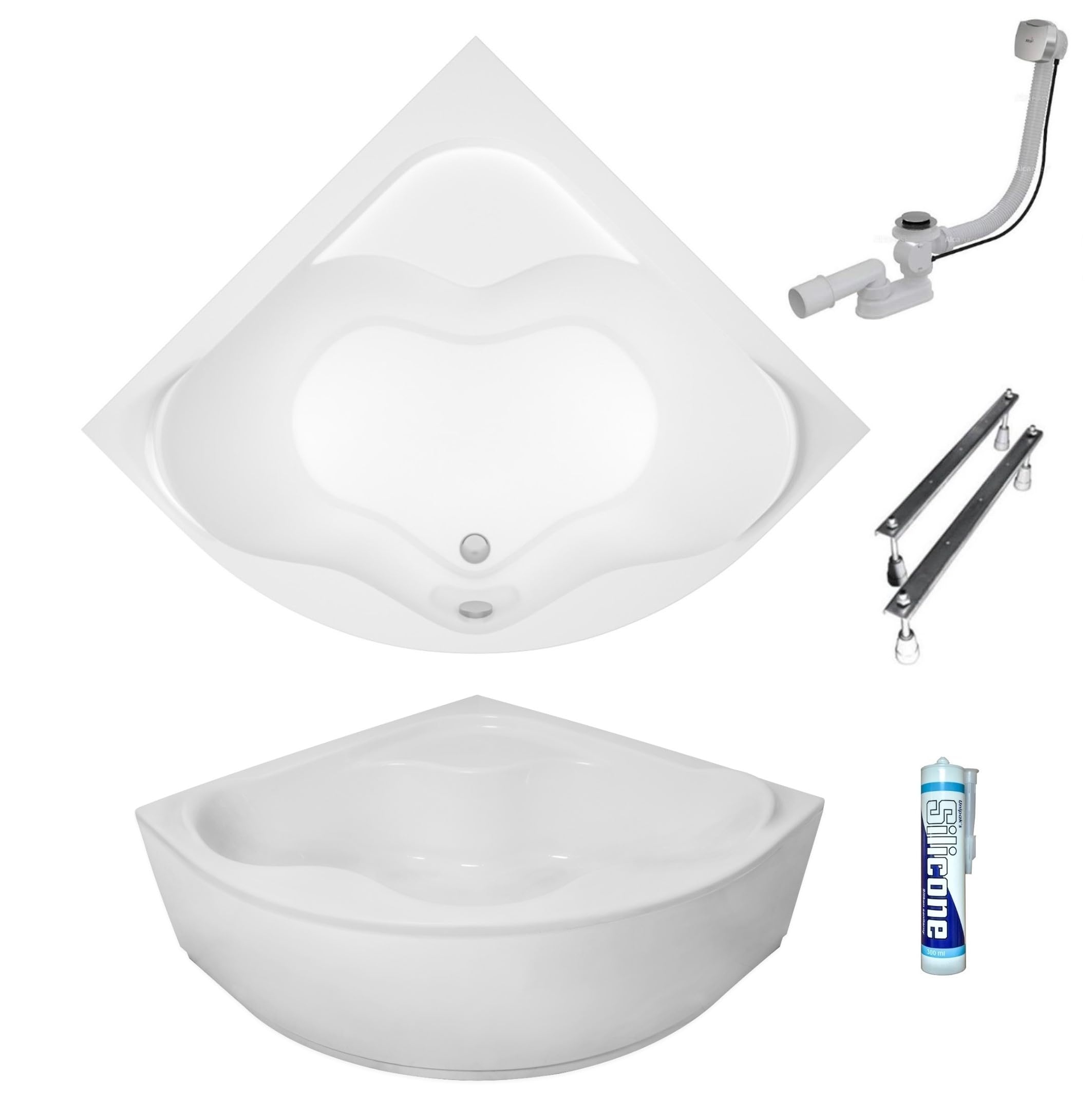 ECOLAM Eckbadewanne Selma 140x140 Schürze mit Isolierung Thermobadewanne