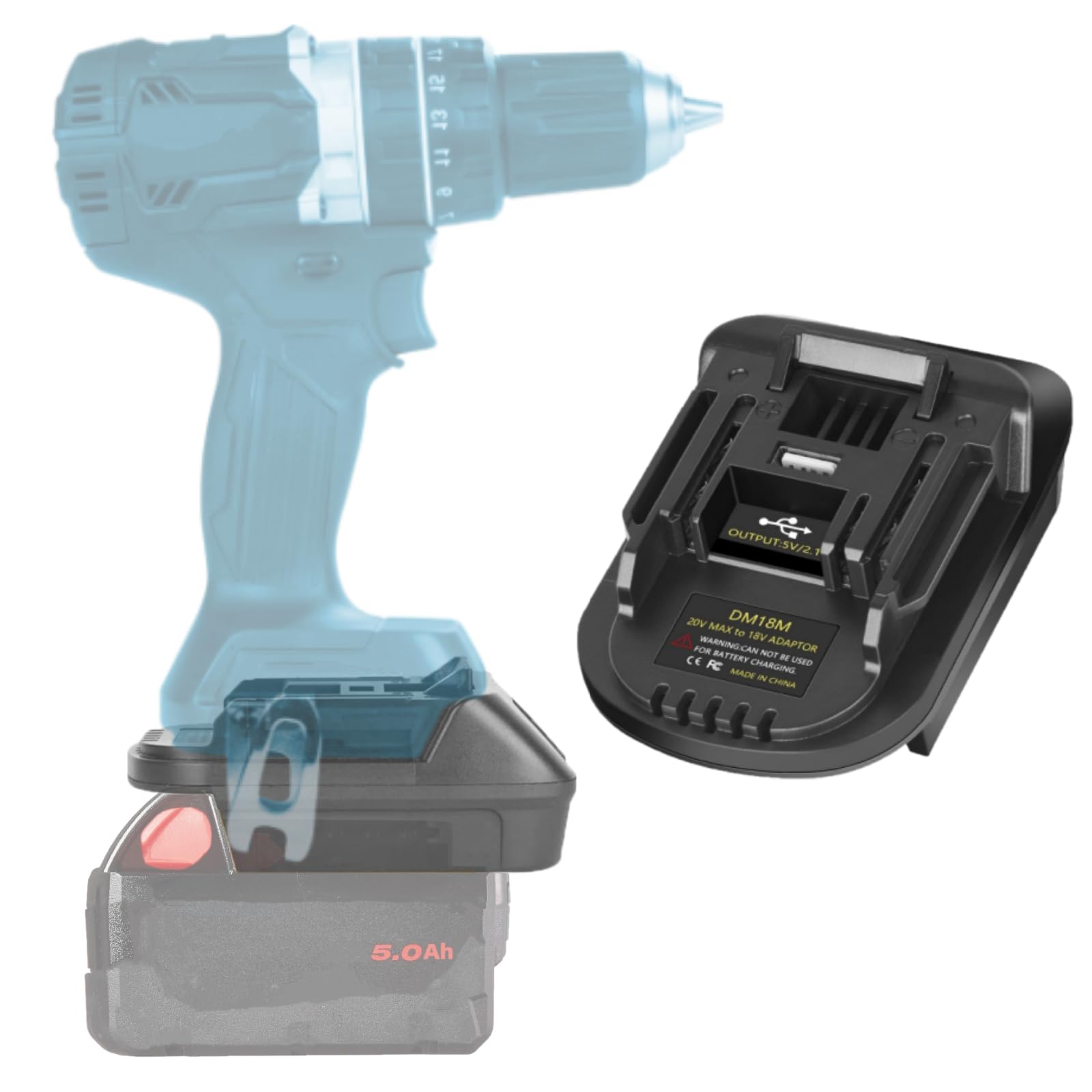Milwaukee Battery Adapter Convert for M18 Battery to Work with Makita 18V Tool