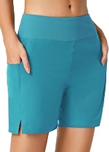 baleaf Women's Swim Shorts High Waisted Swimming Shorts Bikini Bottoms with Pockets Liner Quick Dry UPF50+