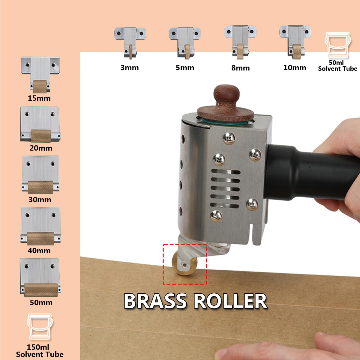 Macchina per colla a caldo, strumento di riscaldamento a pressione manuale con controllo della temperatura 45-350 °C, compatibile con rulli di colla da 3-50 mm per artigianato e riparazione