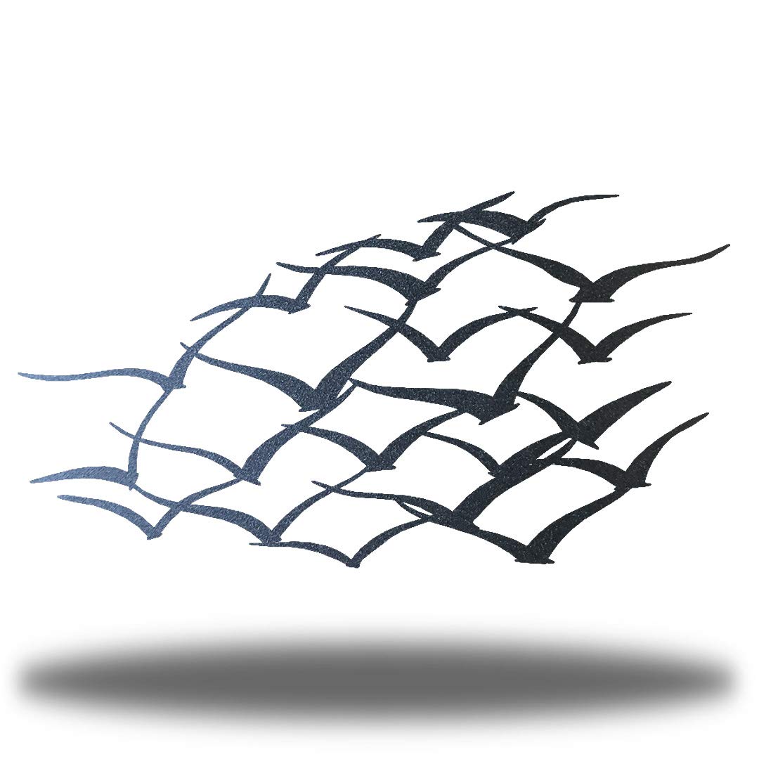 Riverside Designs Flock of Birds Metal Art Steel Wall Decor | Made in USA | Multiple Colors and Sizes (Black, 18" L x 9.25" W)